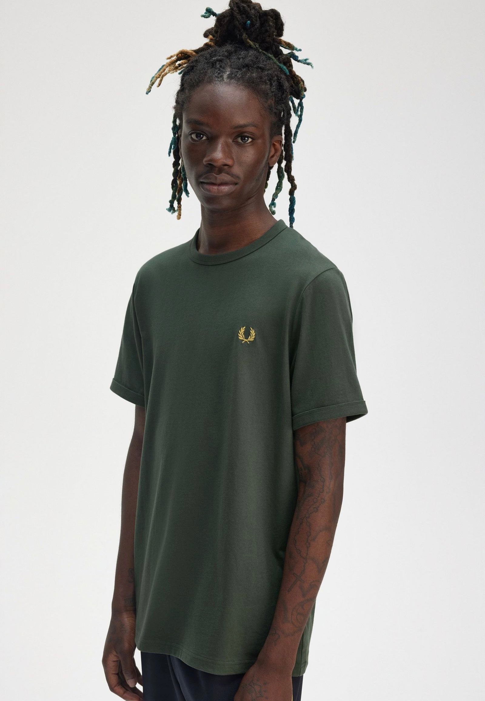 Fred Perry - Ringer Court Green - T-Shirt Outlet Cheap Online