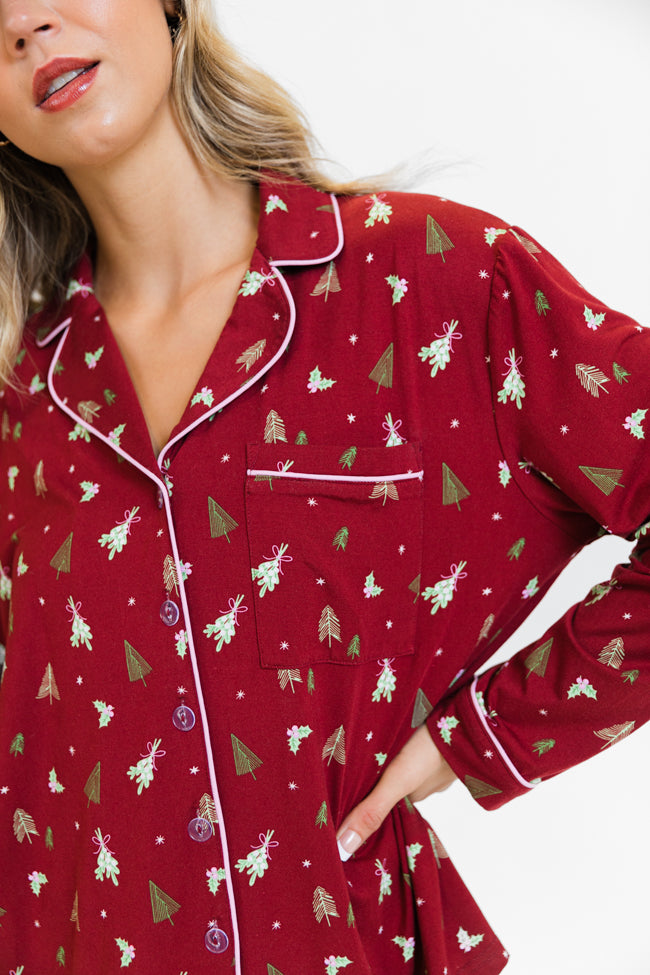 Under The Stars in Spruced Up Long Sleeve Bamboo Pajama Top FINAL SALE Buy Cheap Newest