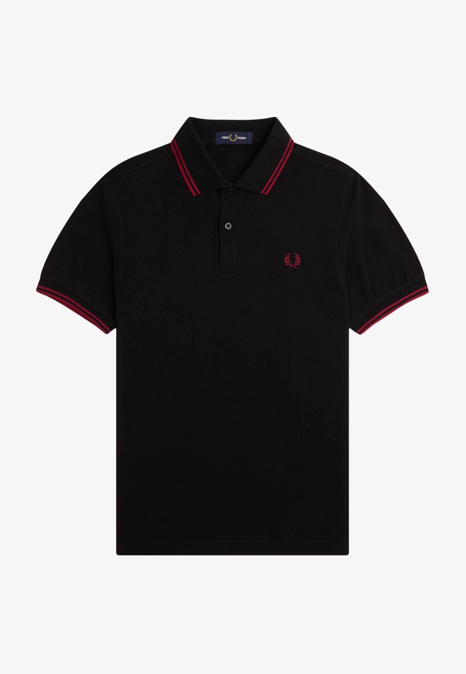 Fred Perry - Twin Tipped Black/Burnt Red - Polo Clearance Get Authentic