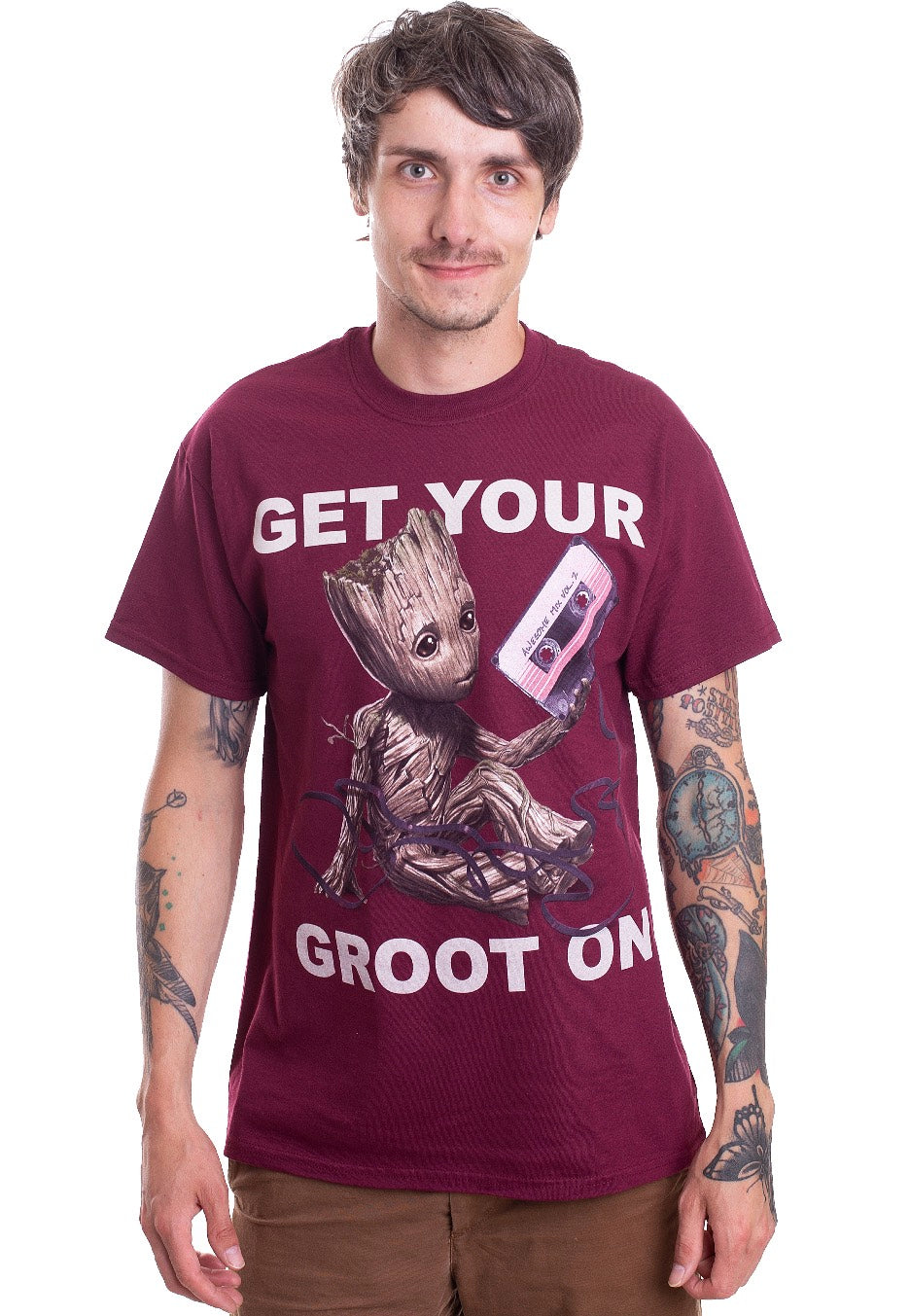 Guardians Of The Galaxy - Get Your Groot On Maroon - T-Shirt Discount