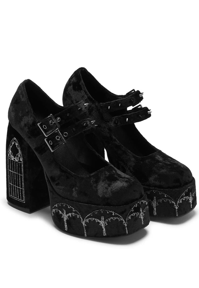 Koi Footwear - Lady Menace Grunge Crushed Velvet - Heels Best Deals