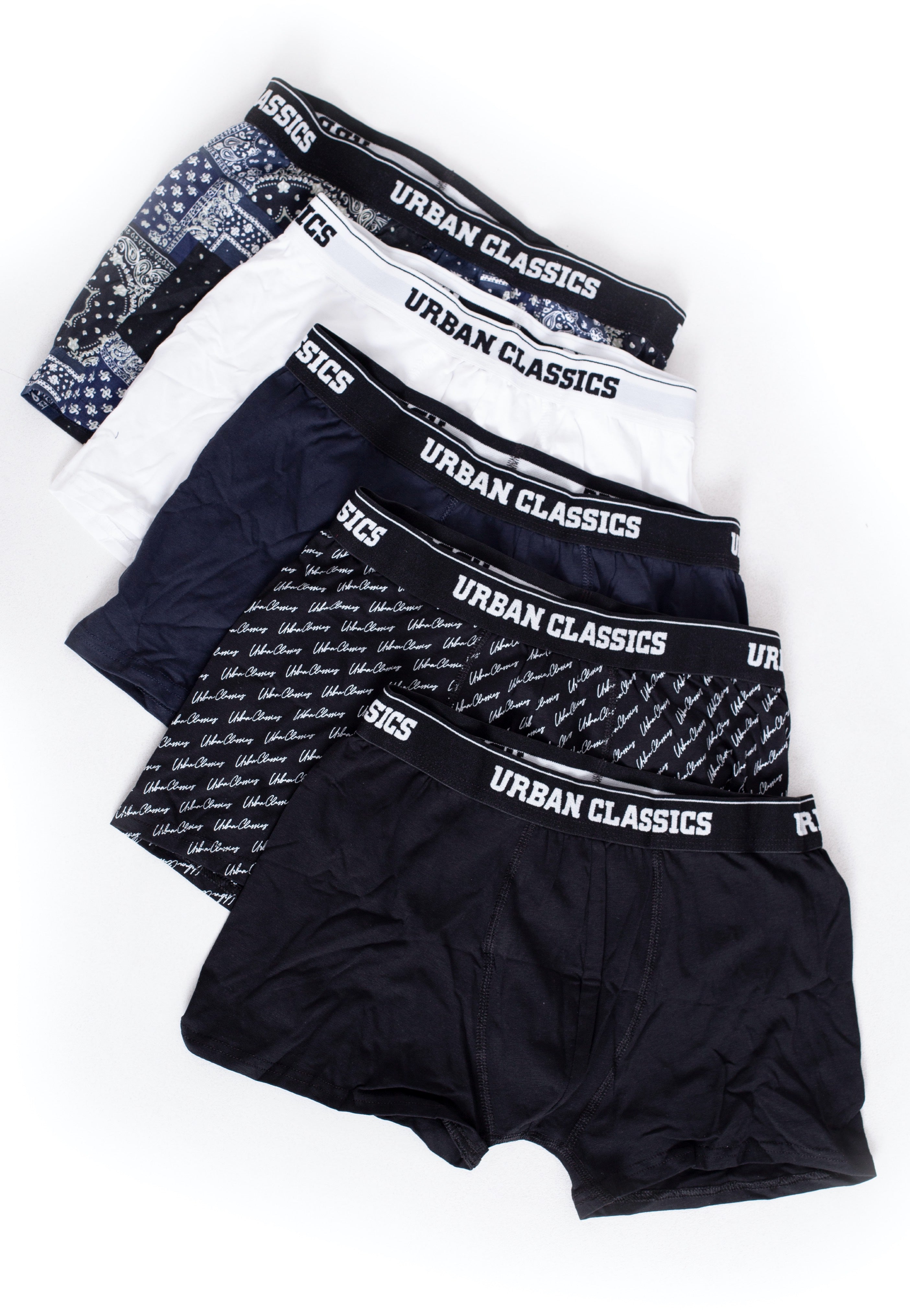 Urban Classics - Organic Pack Of 3 Bndn Nvy/Nvy/Wht/Blk/Scrpt Blk - Boxershorts Free Shipping Best Seller