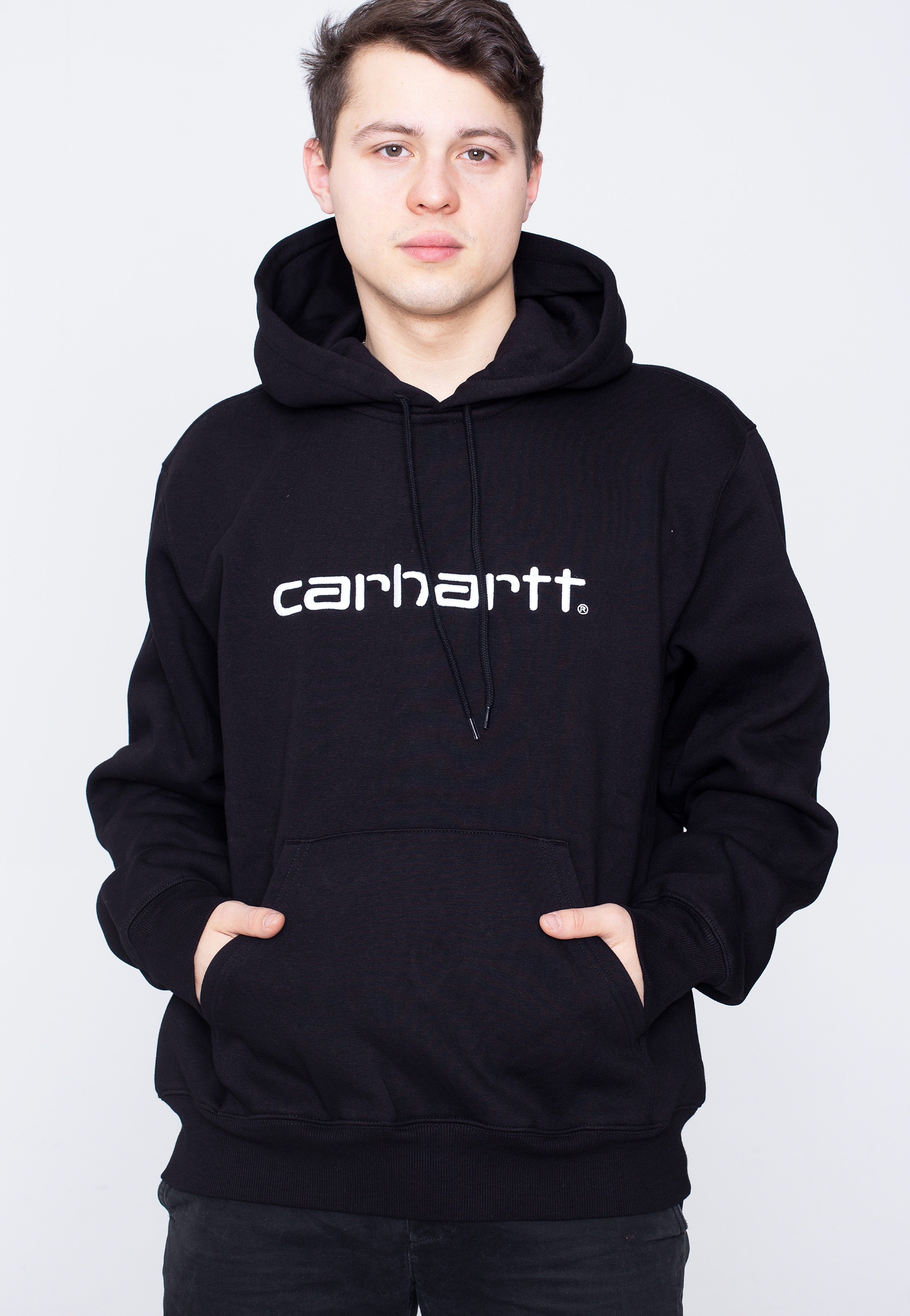 Carhartt WIP - Hooded Carhartt Sweat Black/White - Hoodie Free Shipping For Nice