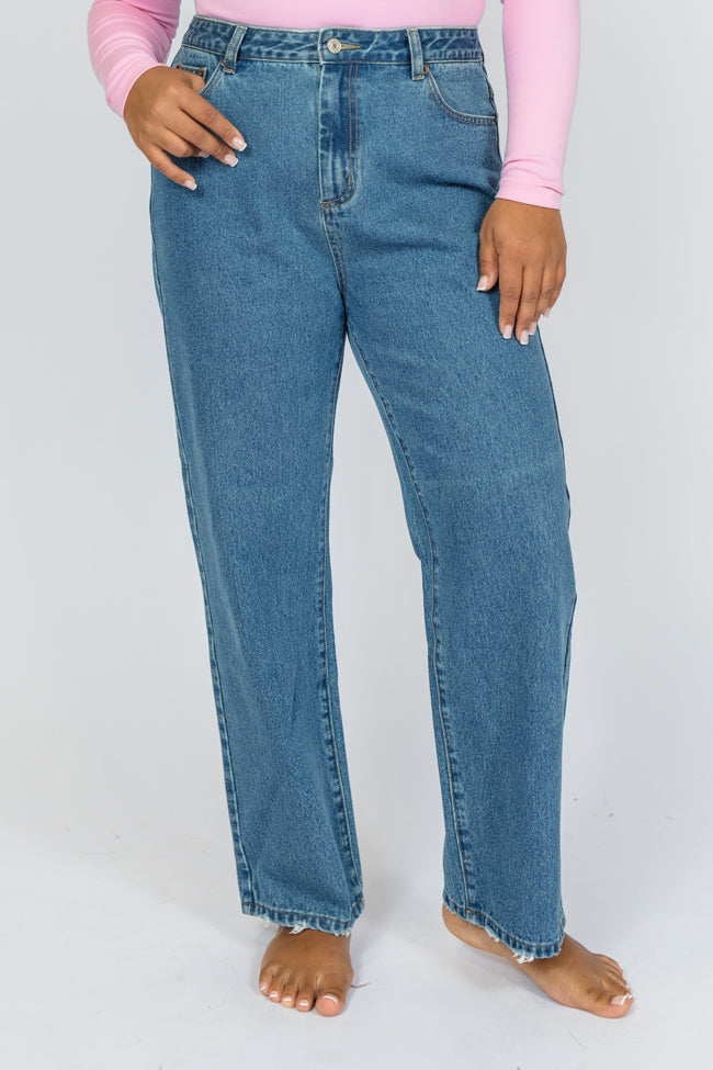 Megan Medium Wash Straight Leg Mom Jeans Buy Cheap Cheapest