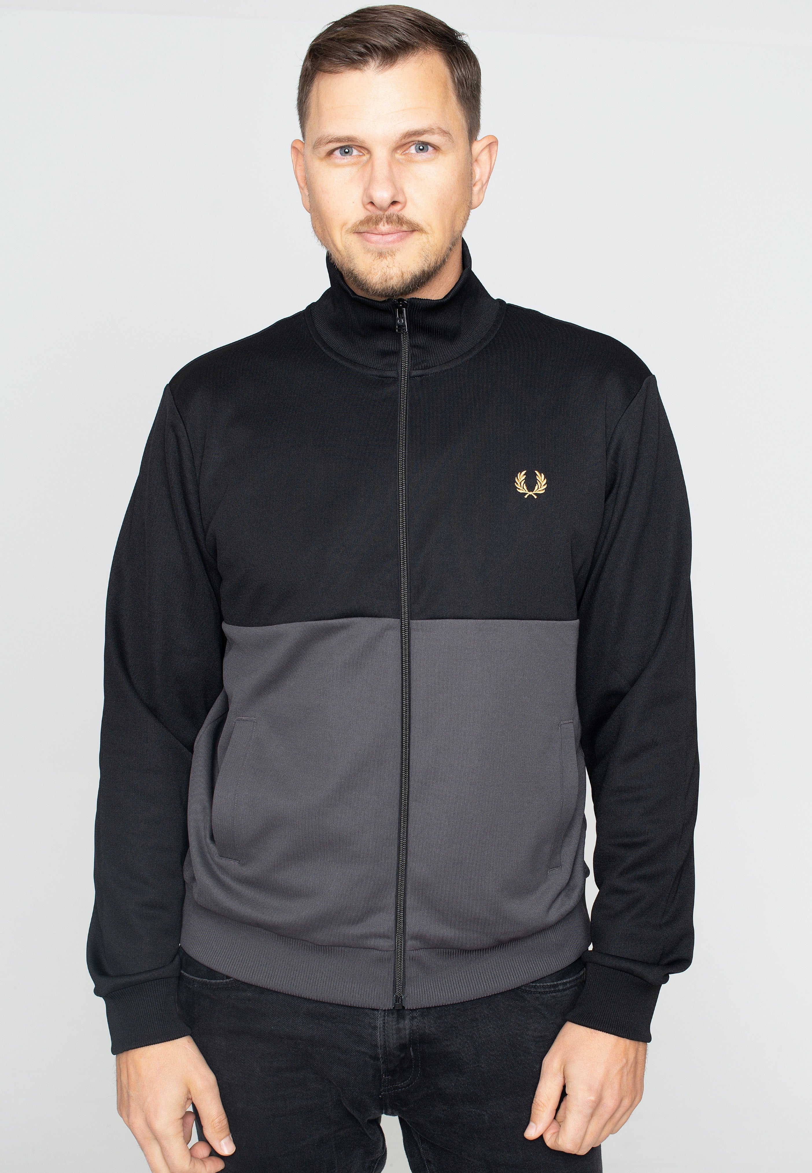 Fred Perry - Colour Block Track Black - Track Jacket Free Shipping Shop