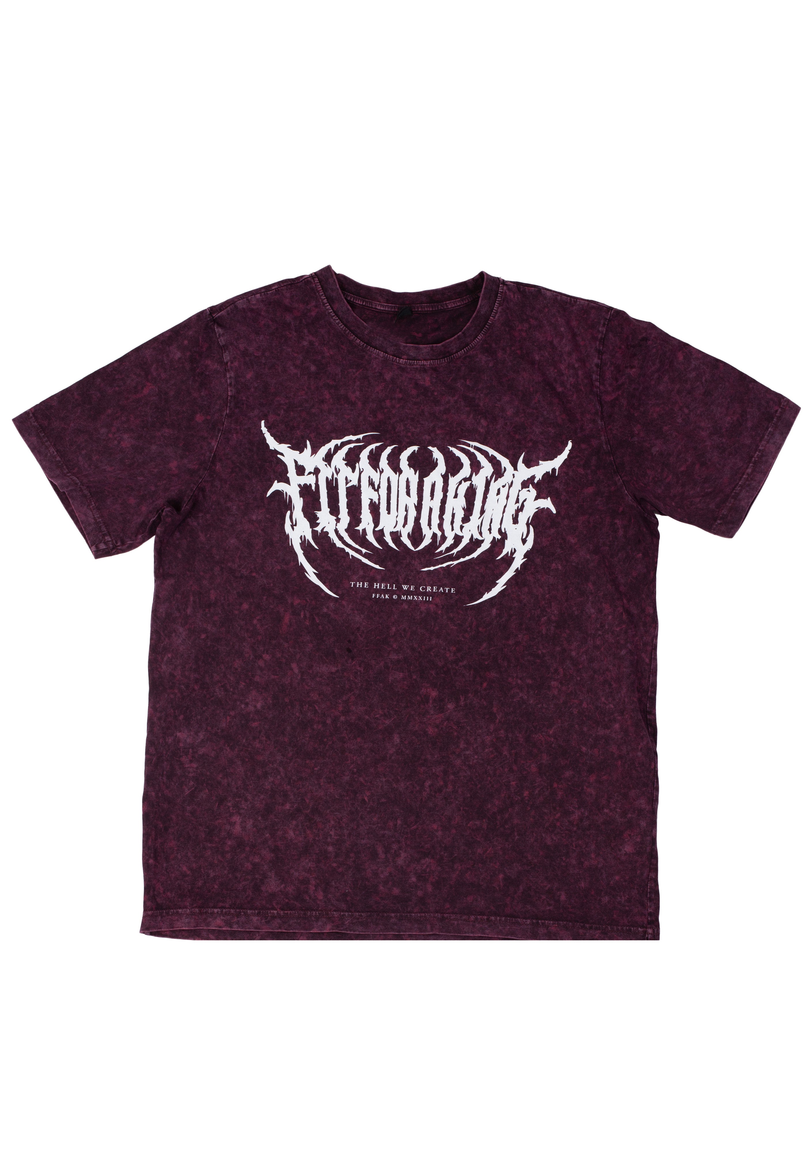 Fit For A King - Deathmetal Berry Black Acid Washed - T-Shirt For Sale Online