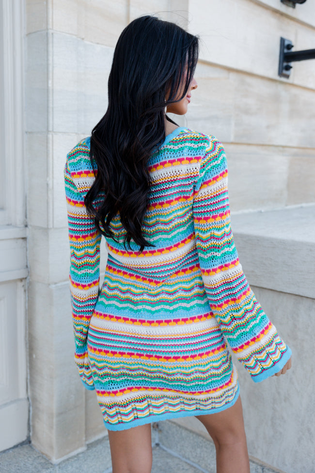 What It Is Multi Stripe Crochet Mini Dress FINAL SALE Cheap Sale Wiki