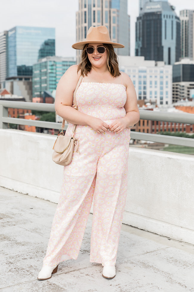 Starstruck Love Pink Daisy Smocked Jumpsuit FINAL SALE Discount Countdown Package