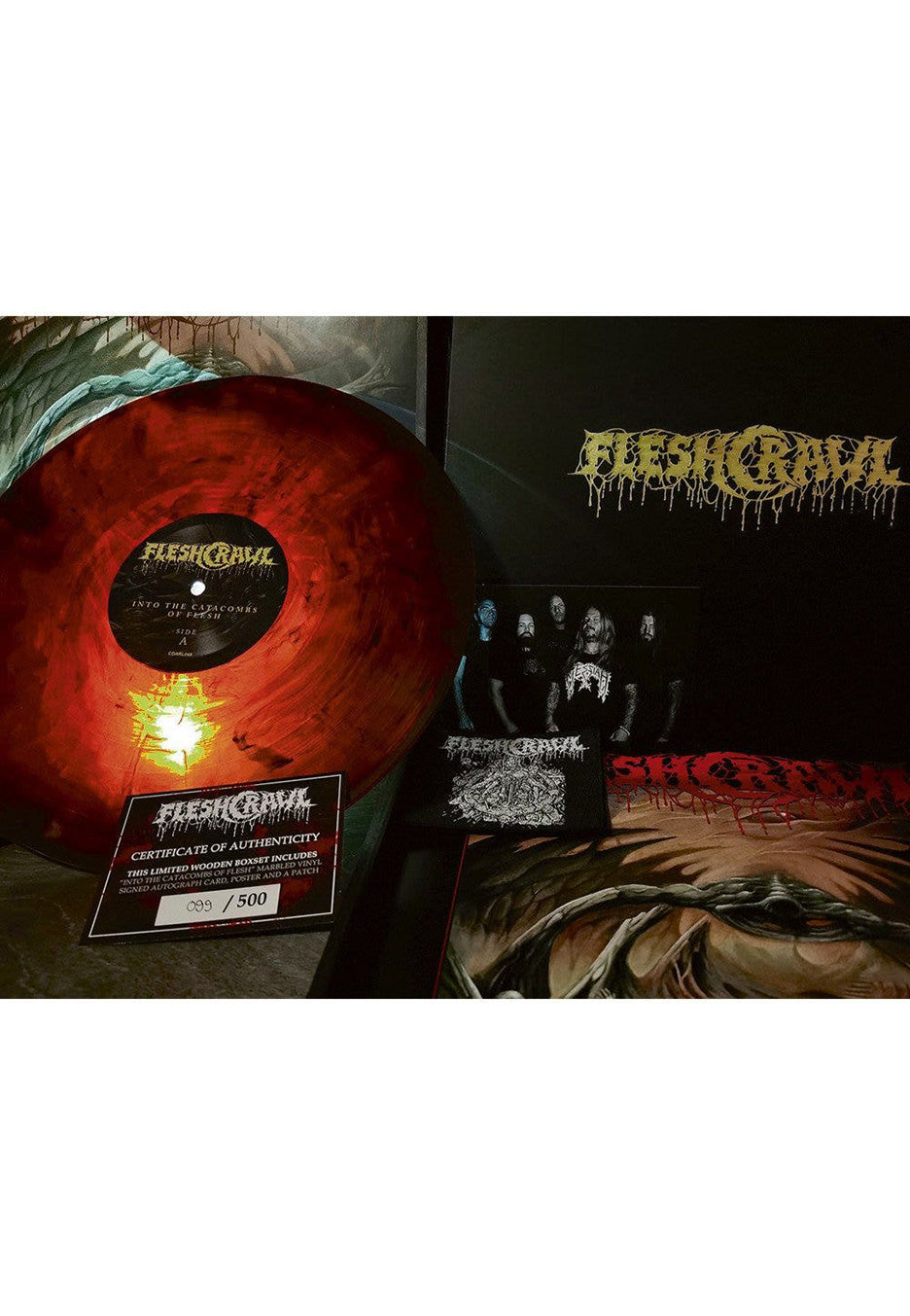 Fleshcrawl - Into The Catacombs Of Flesh Wooden Box Set Red/Black - Colored Vinyl Boxset Cheap Discounts