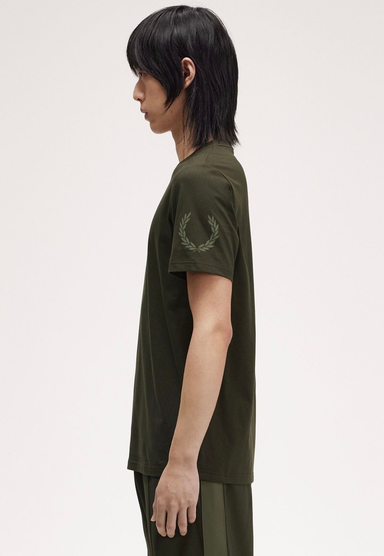 Fred Perry - Double Branded Graphic Hunting Green - T-Shirt Discount Big Sale