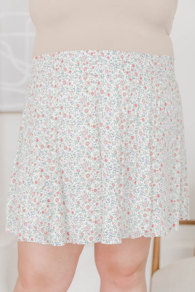 One More Time Ivory/Multi Floral Skirt FINAL SALE Clearance Cheap Online