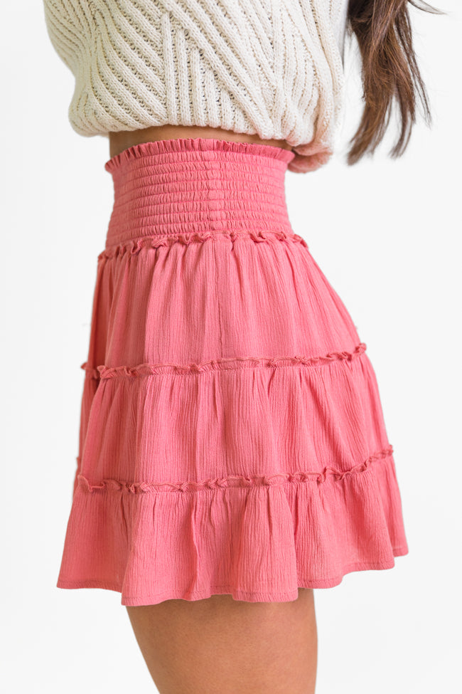 Through The Garden Rose Solid Mini Skort Cheap Pice Wholesale Pice