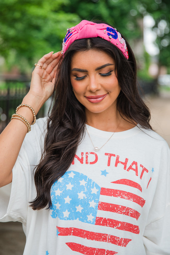 Pink USA Headband FINAL SALE Sale Online Online