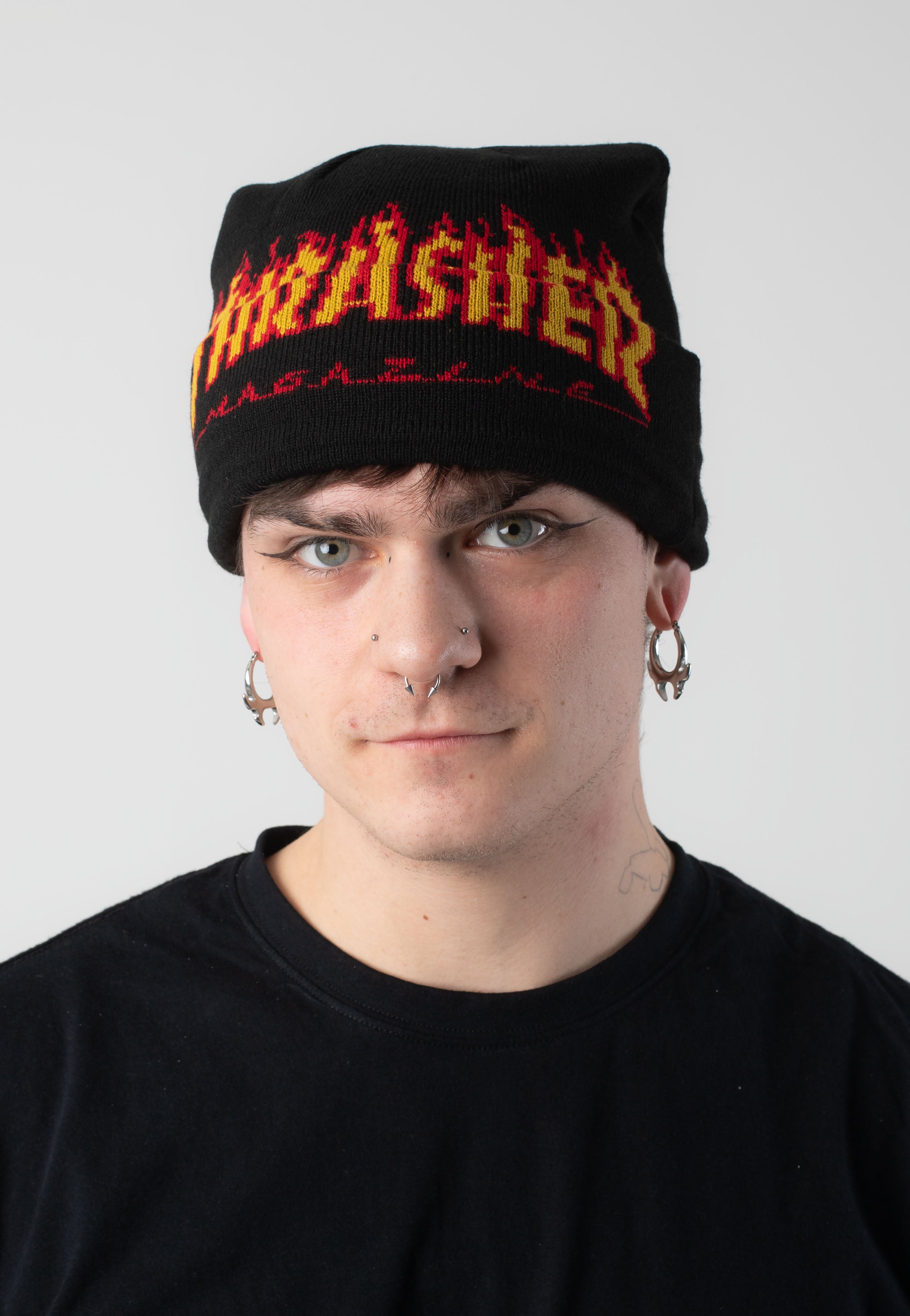 Thrasher - Flame Fold Black - Beanie Manchester For Sale