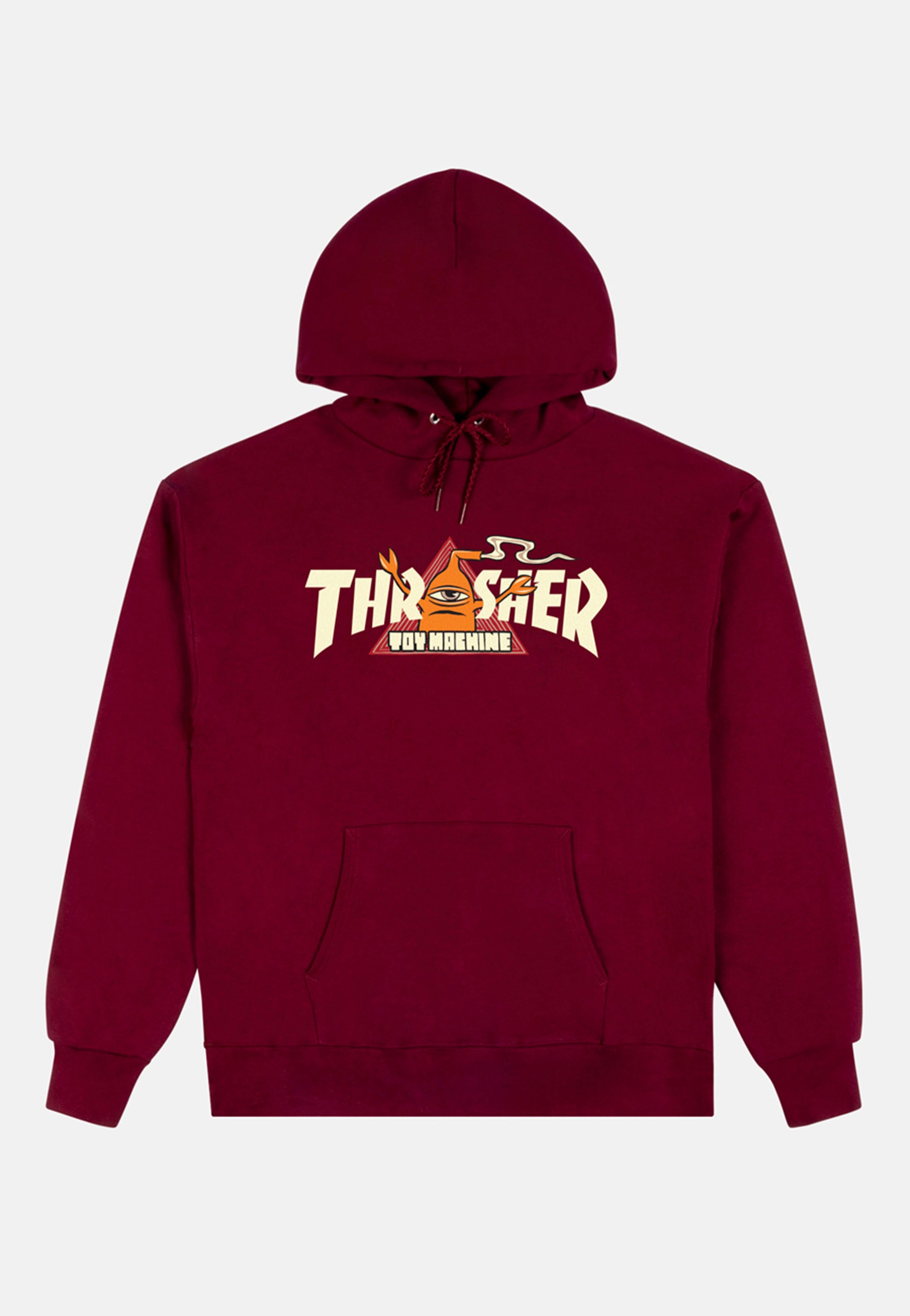 Thrasher x Toy Machine - Vortex Maroon - Hoodie Excellent