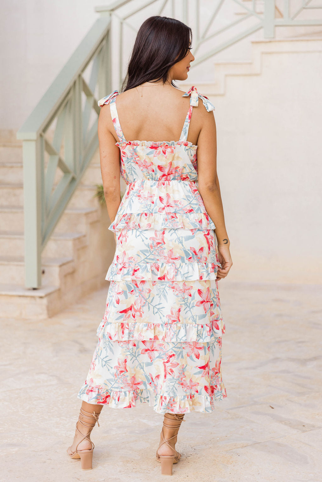 Stay In Paradise Floral Tiered Satin Midi Dress FINAL SALE In China Cheap Online