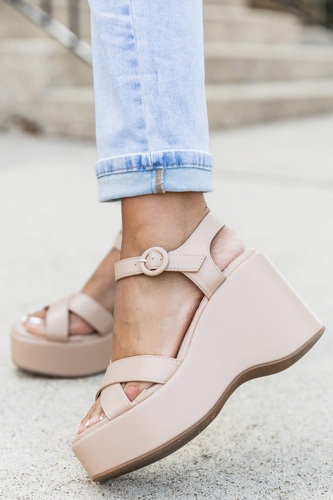 Jenni Nude Criss Cross Heels FINAL SALE Store Sale