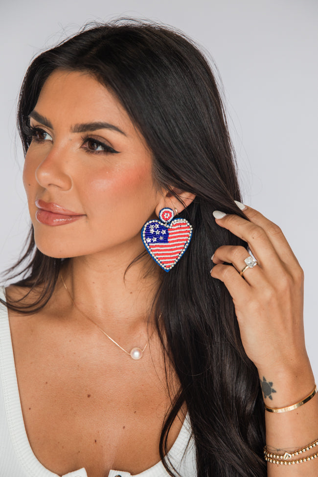 Flag Heart Earrings Latest Collections Sale Online