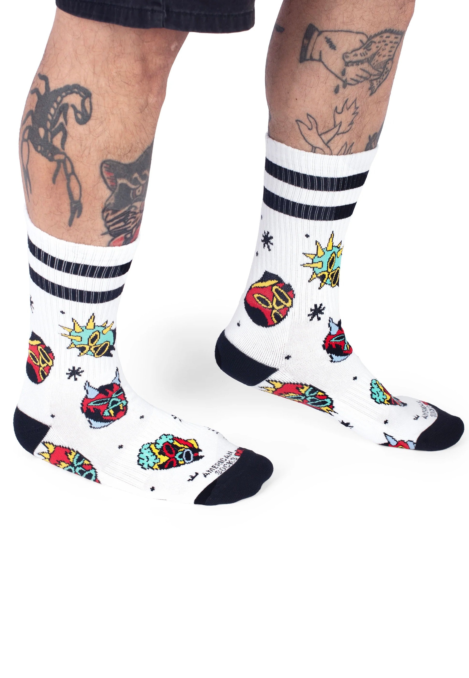 American Socks - El Luchador Mid High White - Socks Amazing Pice