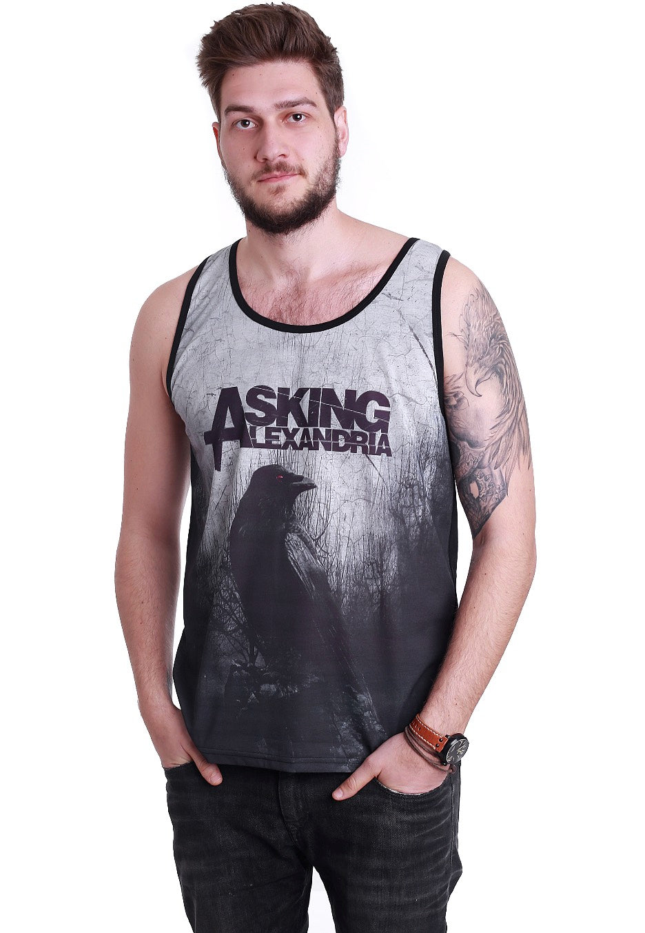 Asking Alexandria - Black Crow Allover - Tank Cheap Sale Footaction