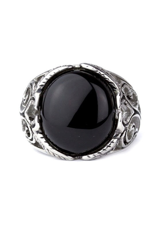 etNox - Big Black Ornament Silver - Ring Latest