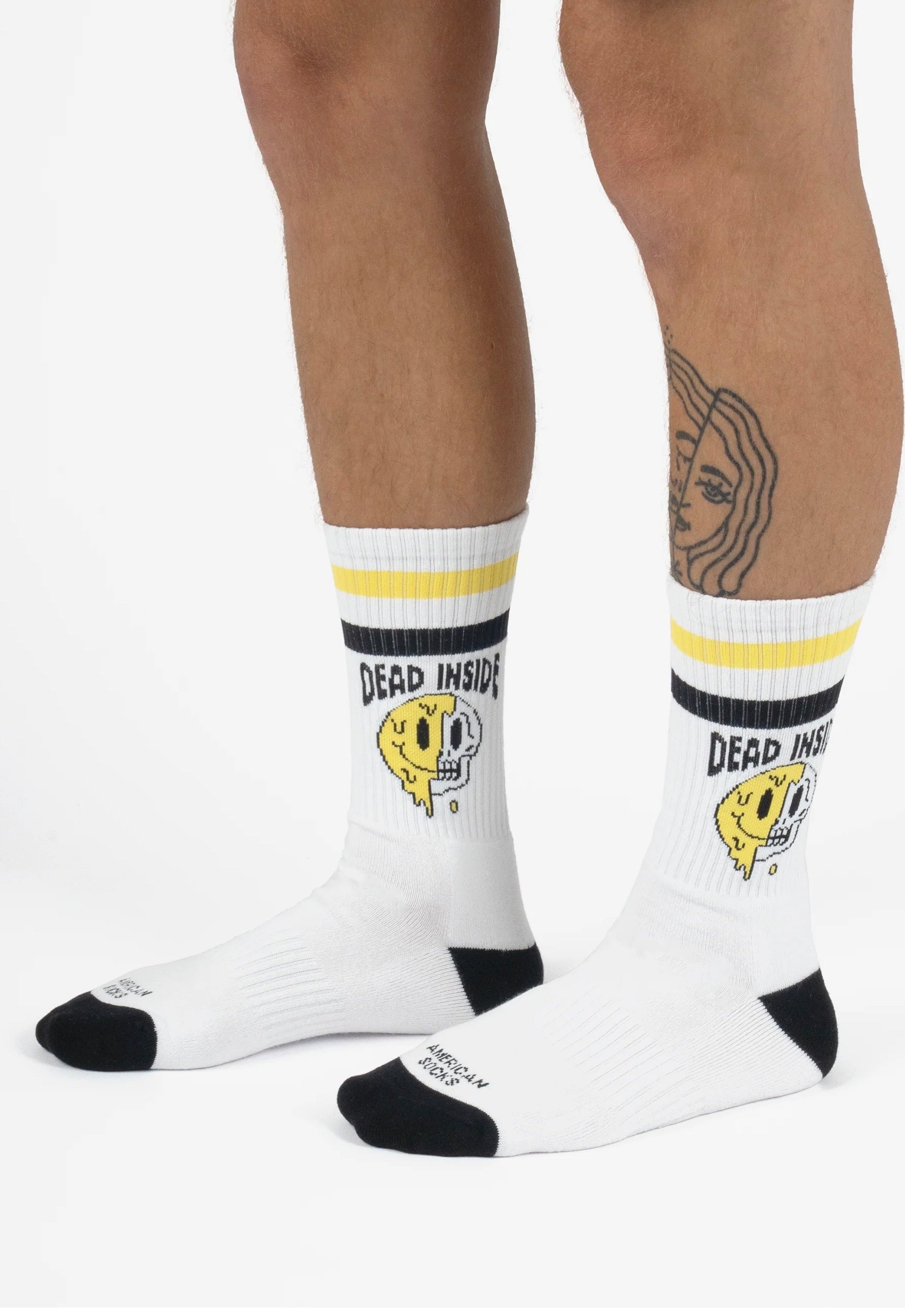 American Socks - Dead Inside Mid High White - Socks Sale Supply