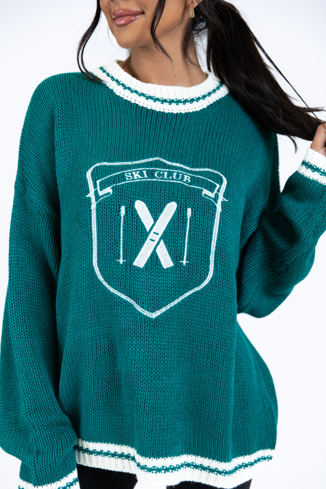 Ski Club Green and Ivory Embroidered Sweater SALE Countdown Package Cheap Online