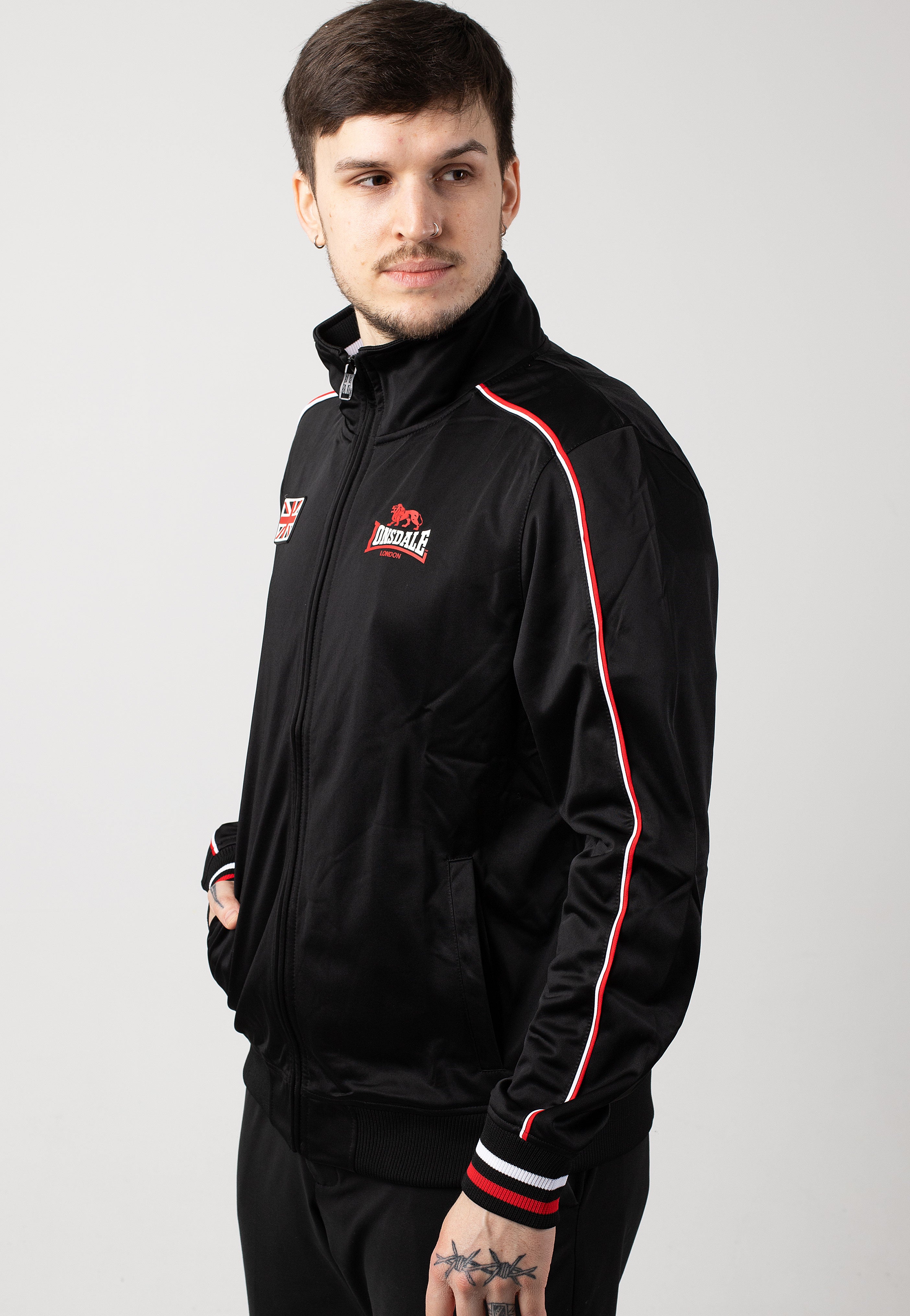 Lonsdale - Skellberry Black/Red/White - Track Jacket Cheap Sale Explore