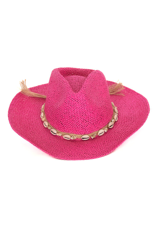 Beach Girl Fuchsia Shell Cowboy Hat Sale Best Pices