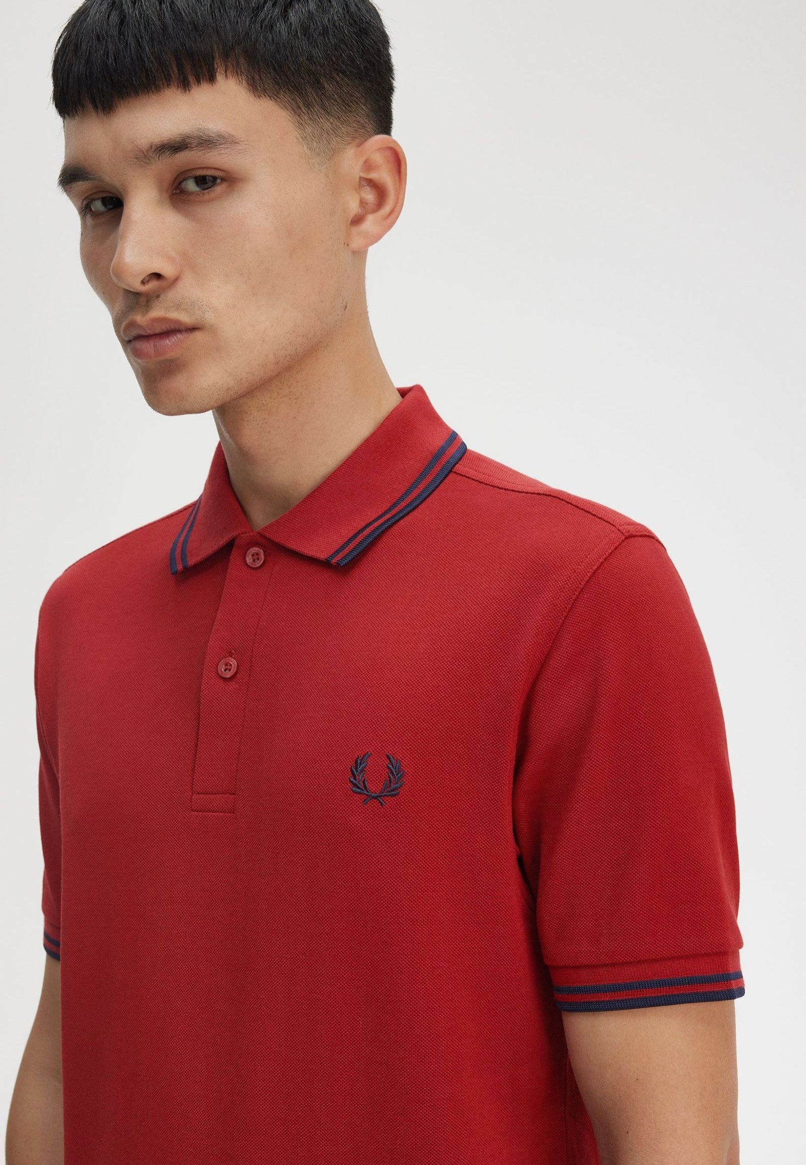 Fred Perry - Twin Tipped Burnt Red/Navy - Polo Best Wholesale Online