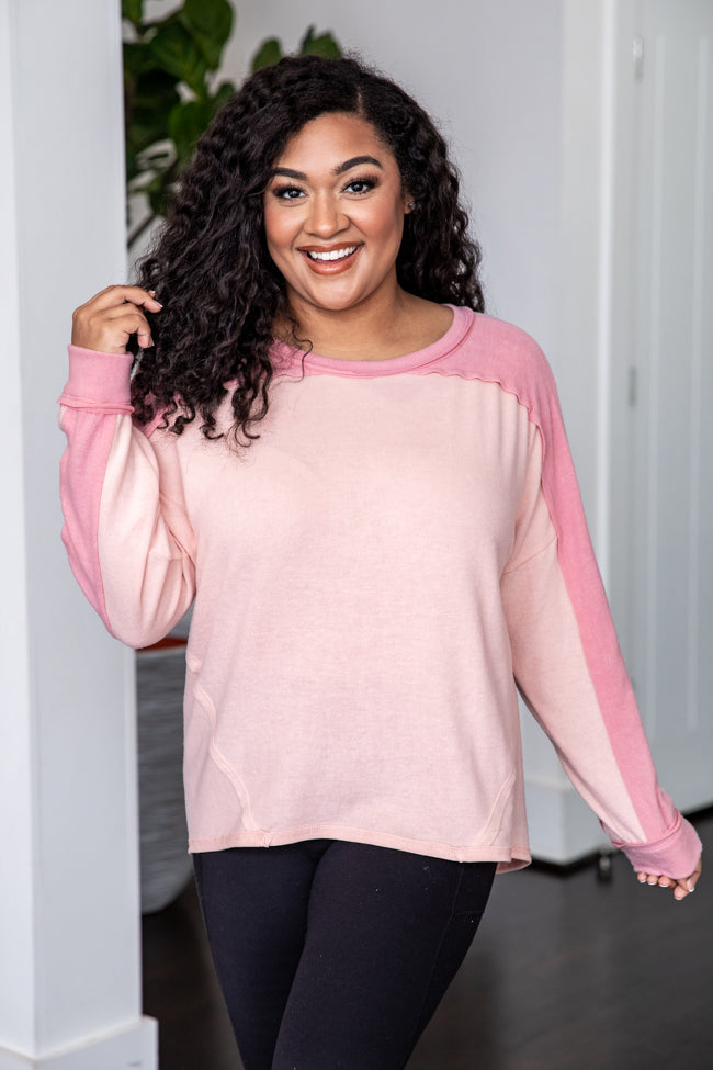 Fall For You Pink Colorblock Top FINAL SALE Outlet For Sale