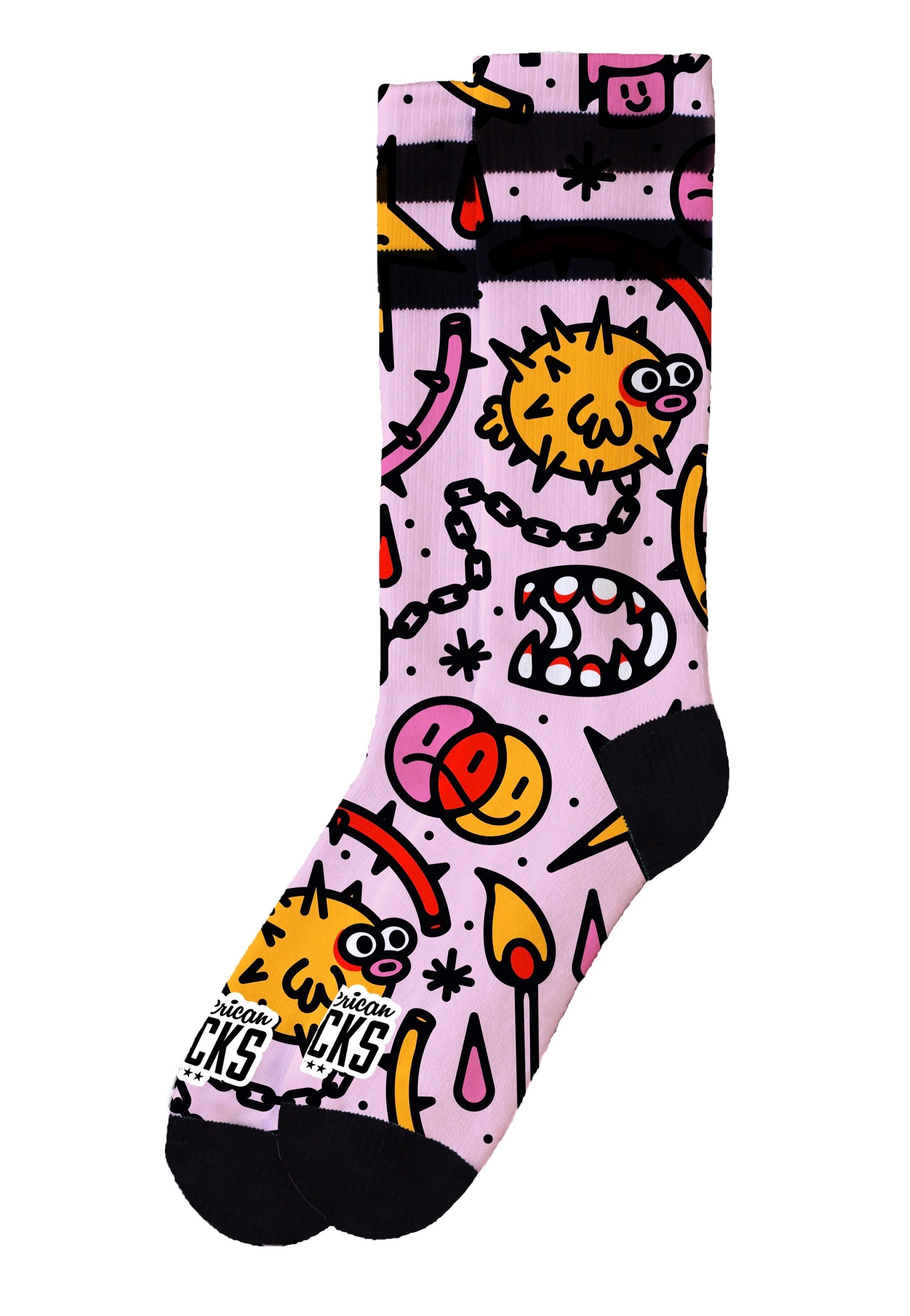 American Socks - Blowfish Mid High Pink - Socks New Styles For Sale