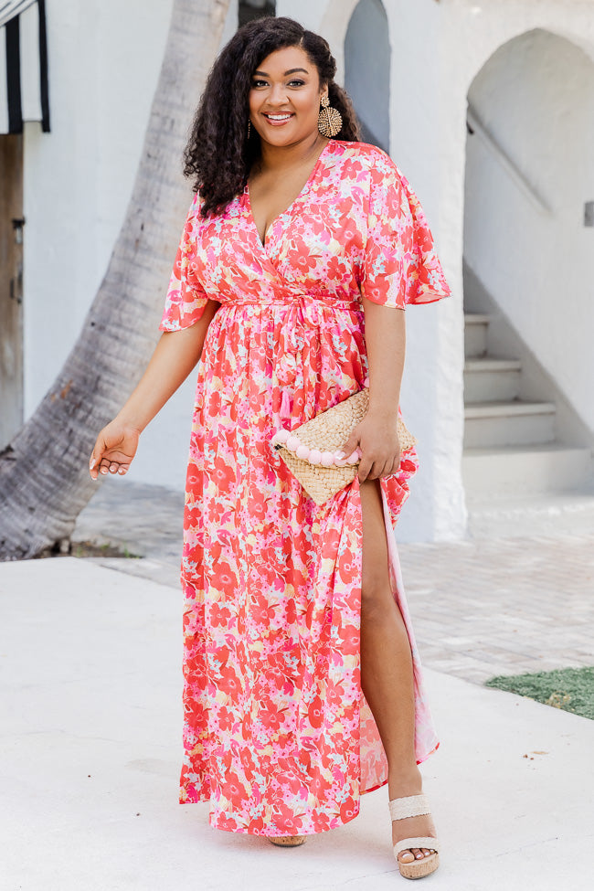 Ready For You Maxi Dress in Watercolor Red Floral Print FINAL SALE Cheap View