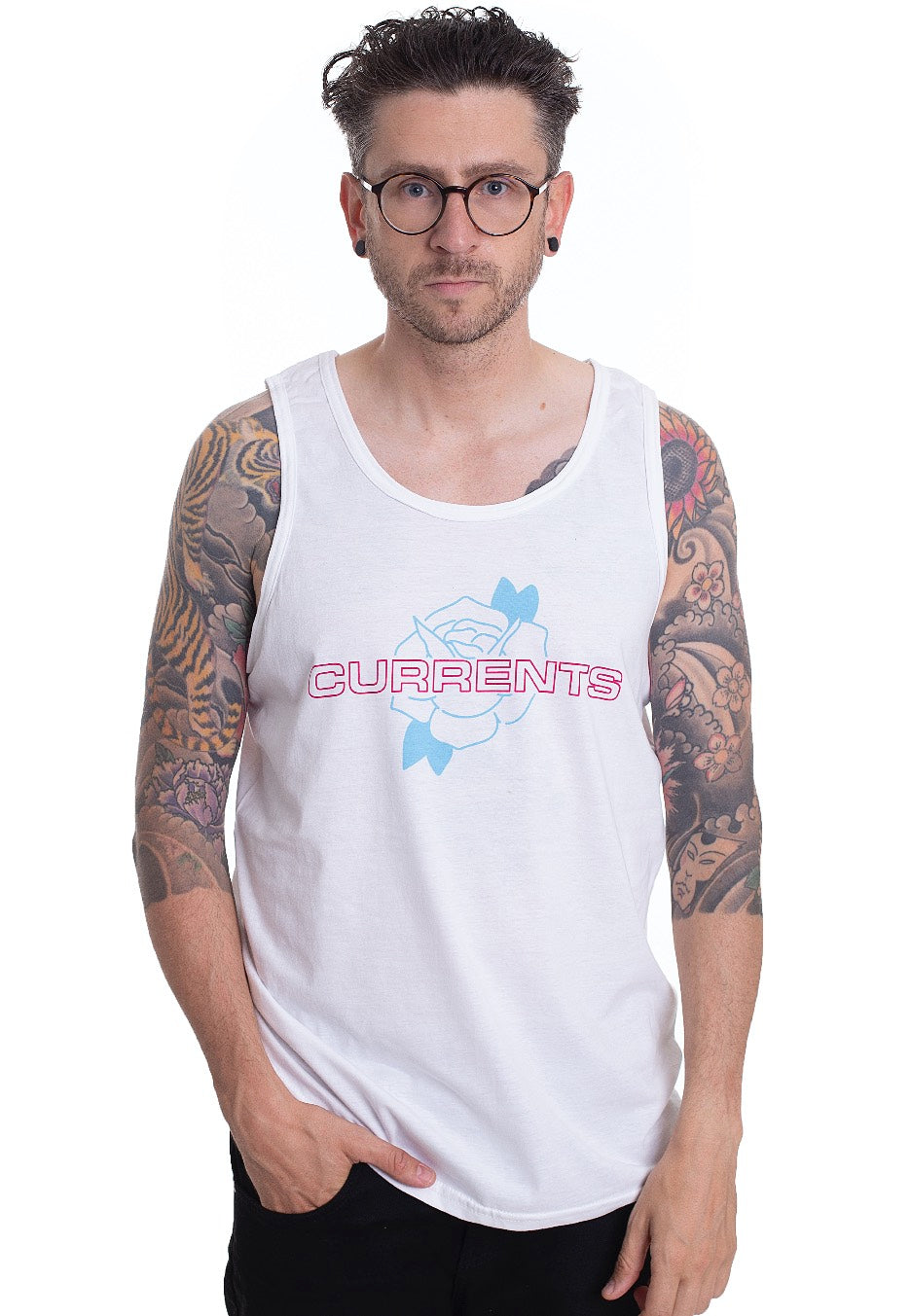 Currents - 3D Flower White - Tank Free Shipping Clearance