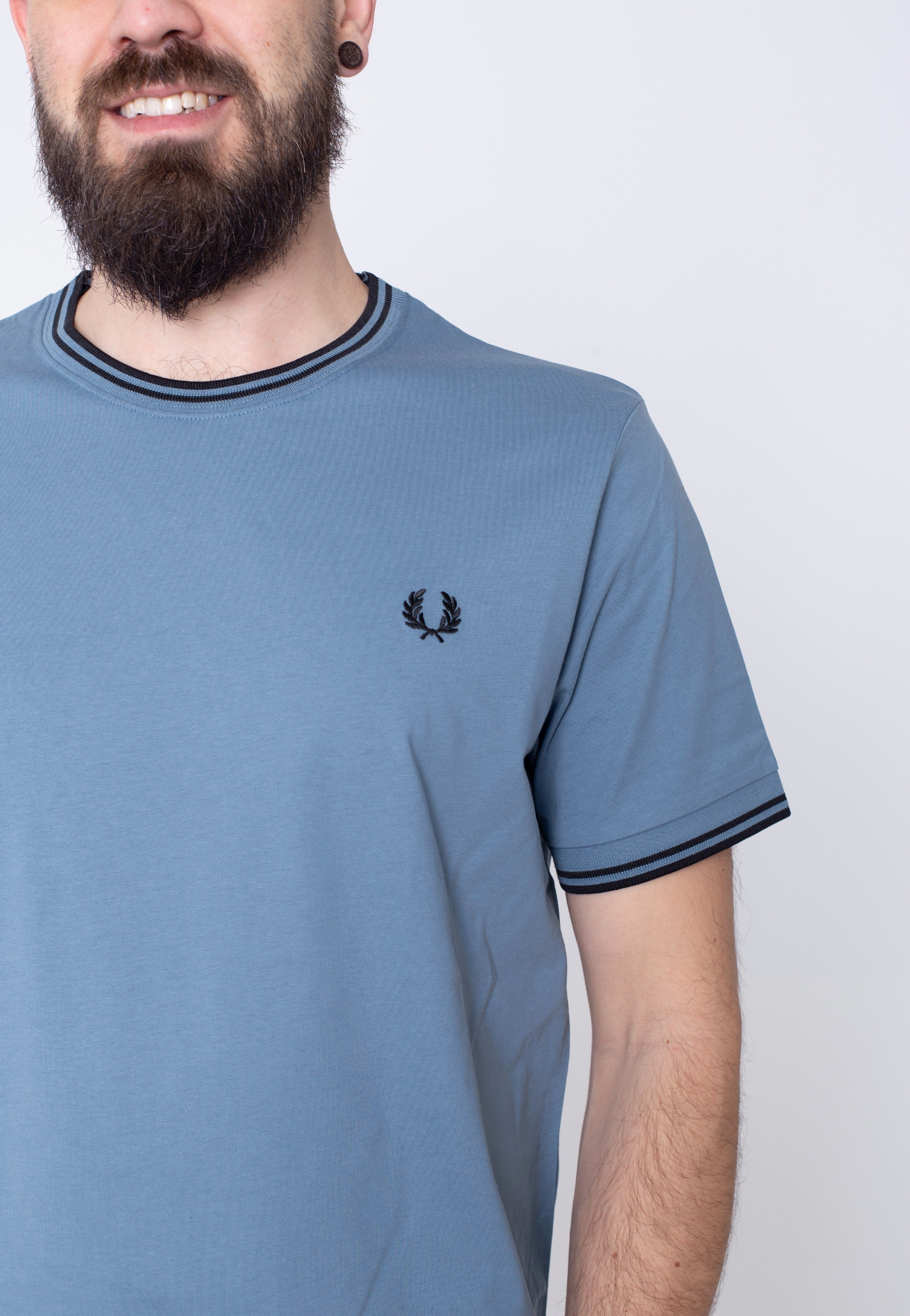 Fred Perry - Twin Tipped Ash Blue - T-Shirt Buy Cheap Visit