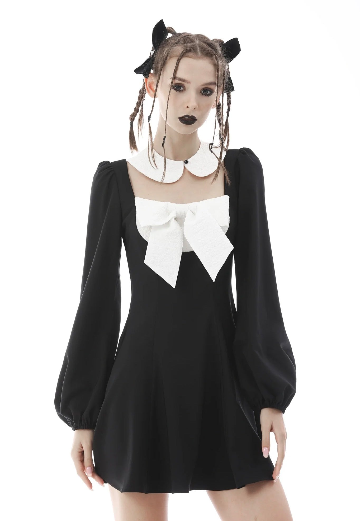 Dark In Love - Gothic Lolita Black White Super Bowknot Black - Dress Outlet Shop Offer