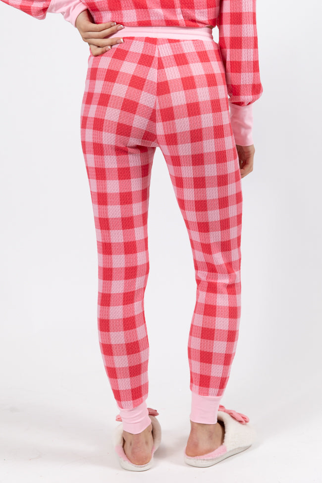 Outshine The Rest Pink Plaid Lounge Joggers FINAL SALE Original Cheap Pice