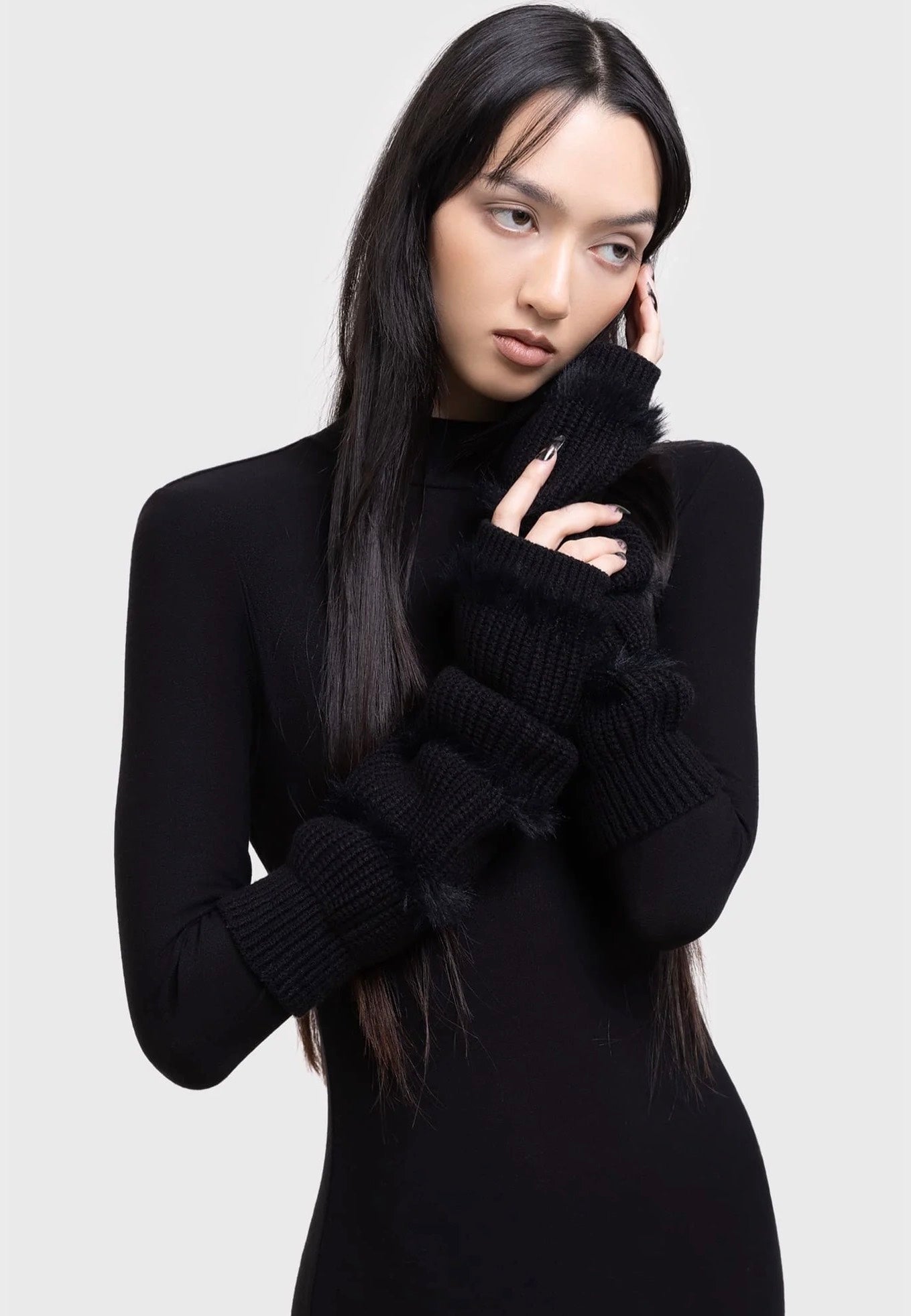 Killstar x Kihilist - Striped Night Black - Arm Warmers Discounts Sale Online