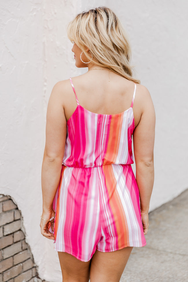 Just Me And You Pink Stripe Romper FINAL SALE Sale For Nice