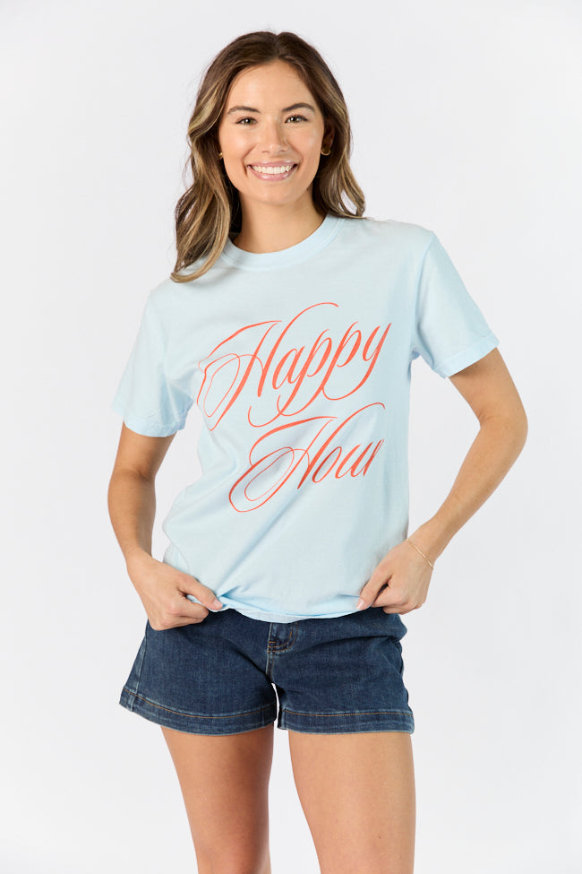 Happy Hour Chambray Comfort Color Graphic Tee Buy Cheap Pay With Visa