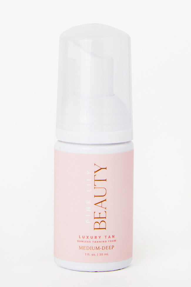 Pink Lily Luxury Tan Travel Sunless Tanning Foam Self Tanner - Medium Deep Perfect Sale Online