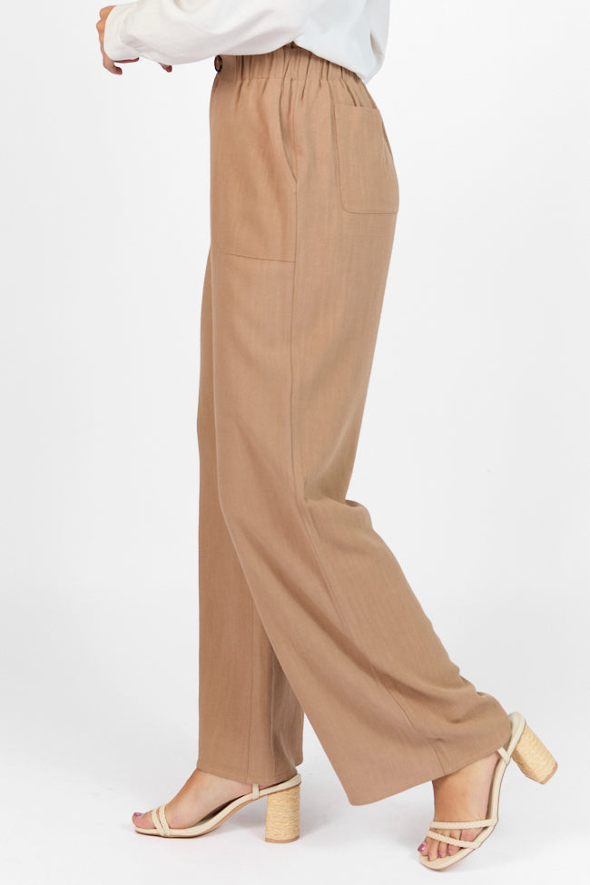 Wish For This Mocha Linen Blend Trousers Largest Supplier