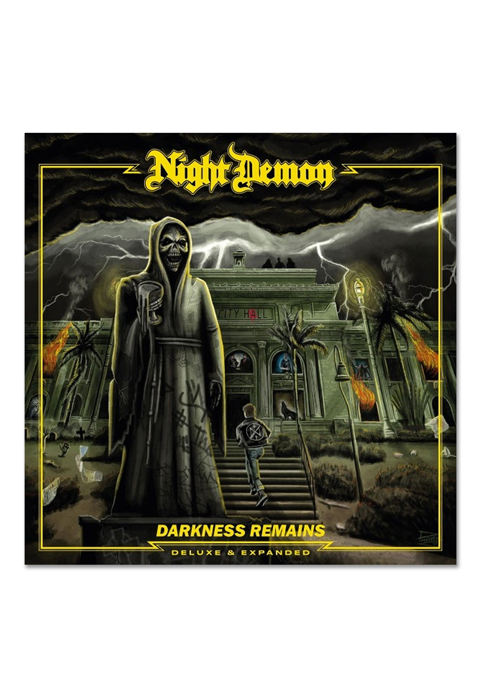 Night Demon - Darkness Remains (Deluxe & Expanded) Ltd. Yellow - Marbled Vinyl Free Shipping View