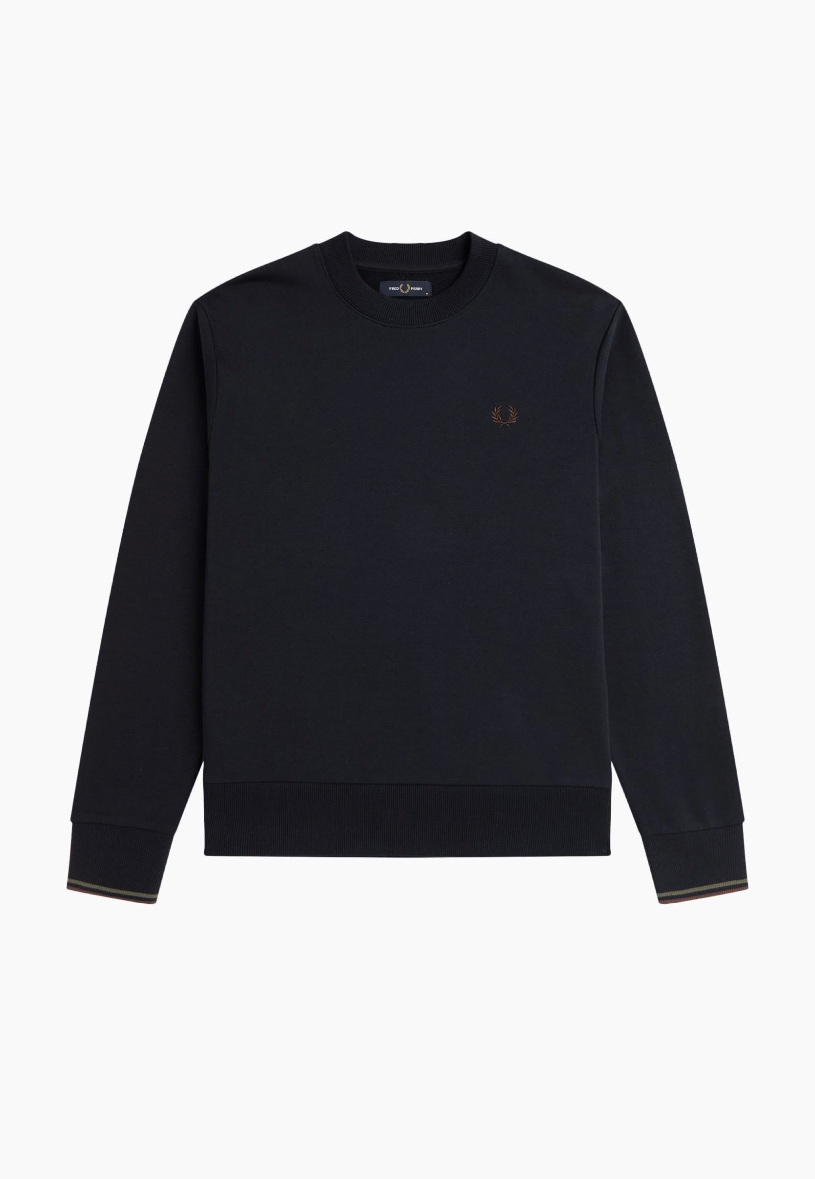 Fred Perry - Crew Neck Nvy/Lrlwgrn/Bric - Sweater Discount Big Sale