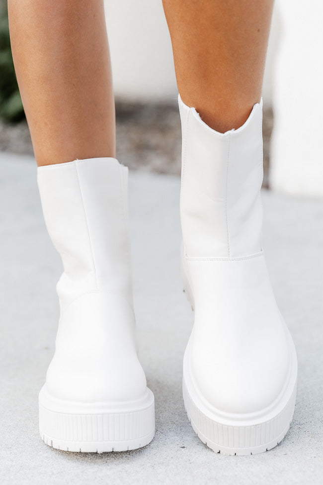 Sheila Off White Chunky Ankle Booties FINAL SALE Pictures Cheap Online