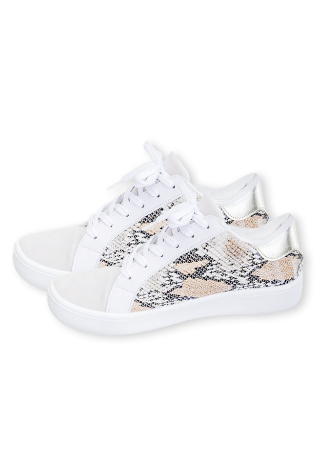 Emma Beige Snakeskin Sneaker FINAL SALE Recommend Online