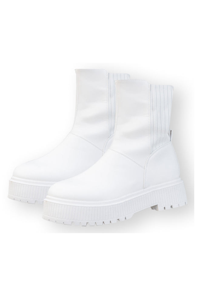 Sheila Off White Chunky Ankle Booties FINAL SALE Pictures Cheap Online