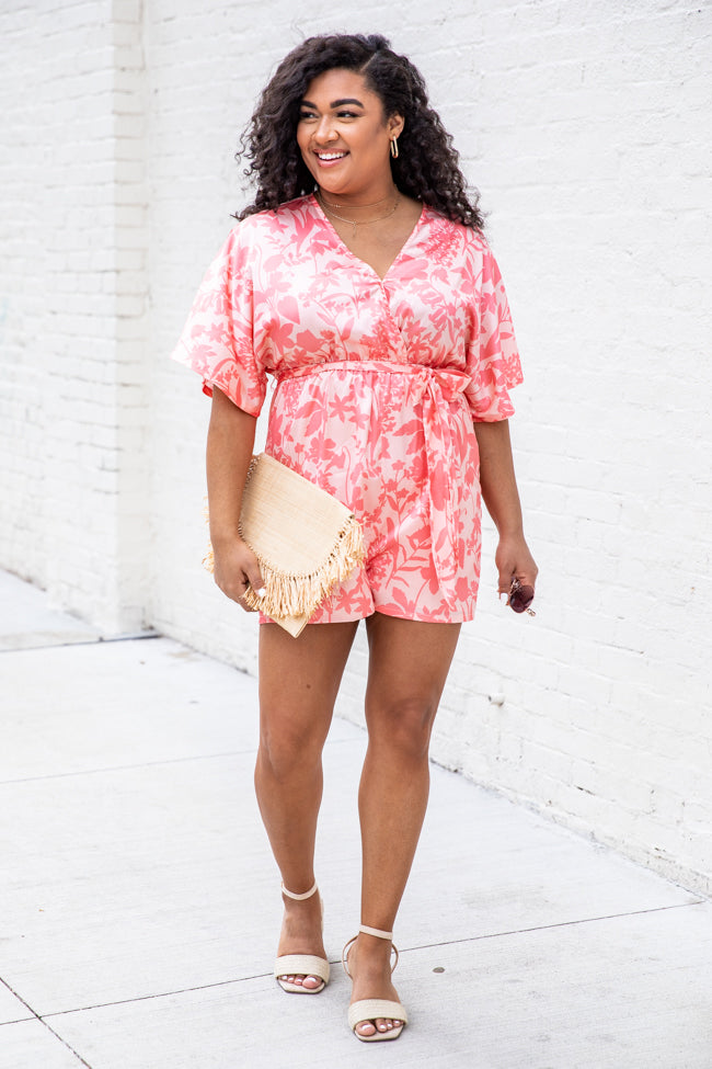 Total Upgrade Pink Floral Romper FINAL SALE Outlet Recommend