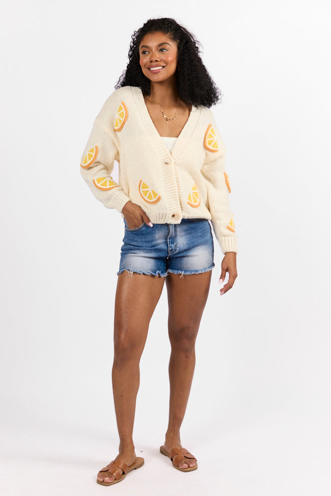 When Life Gives You An Ivory Lemon Slice Cardigan Outlet 100% Authentic