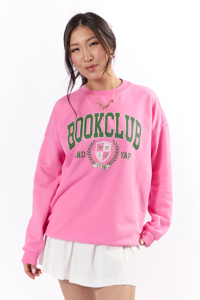 Book Club Pink Oversized Graphic Sweatshirt Footlocker For Sale